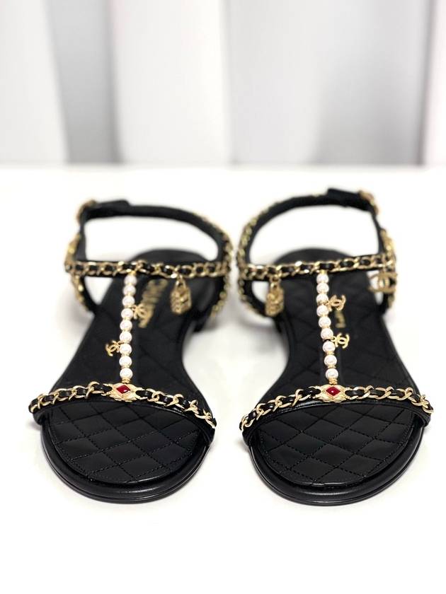 22SS Chain Decorated Strap Flip Flop Sandals G38916 - CHANEL - BALAAN 7