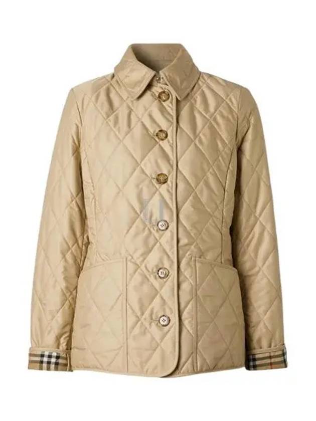 Diamond Quilted Thermoregulated Jacket New Chino Beige - BURBERRY - BALAAN 2