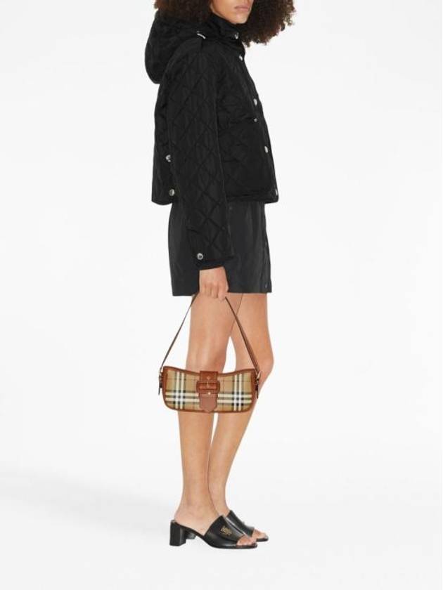 Diamond Quilted Crop Hoodie Jacket Black - BURBERRY - BALAAN 4