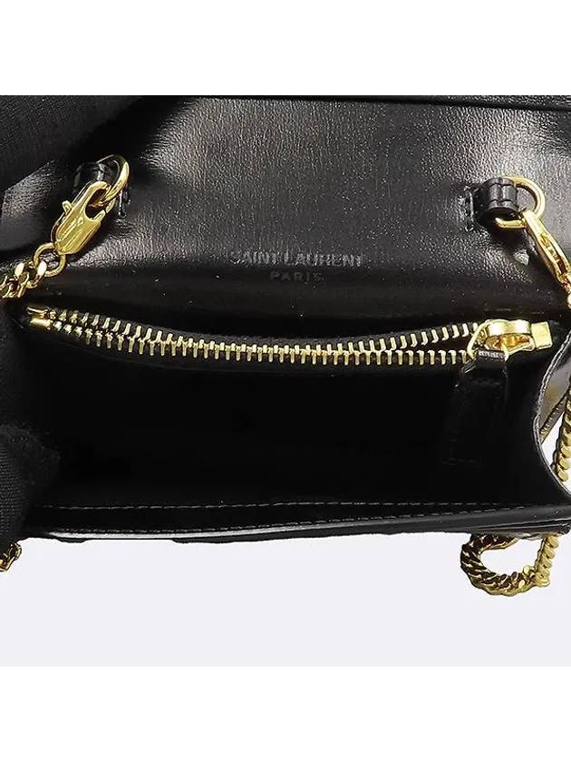 635219 Black leather mini chain WOC cross bag - SAINT LAURENT - BALAAN 4