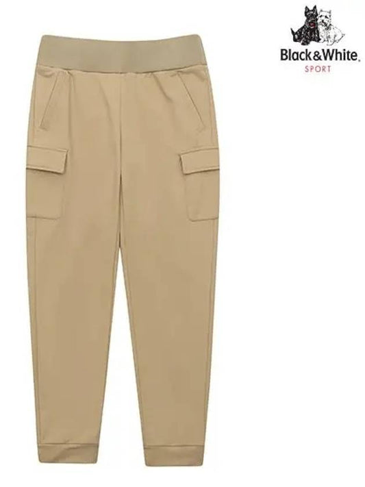 white brushed cargo jogger pants 5053LXWNBEIGE - BLACK&WHITE - BALAAN 1