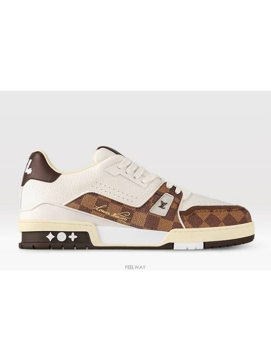 Trainer Low Top Sneakers Brown Ivory - LOUIS VUITTON - BALAAN 2