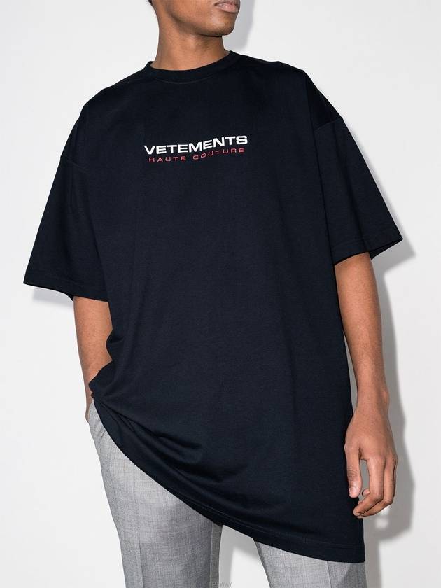 Couture Logo Overfit Short Sleeve T-Shirt Navy - VETEMENTS - BALAAN 5