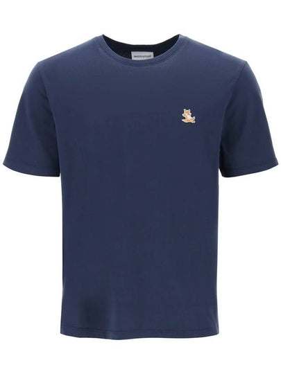 Chillax Fox Patch Regular Short Sleeve T-Shirt Navy - MAISON KITSUNE - BALAAN 2