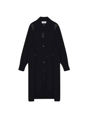 Women's Two Pocket Virgin Wool Midi Dress Squid Ink - LEMAIRE - BALAAN.