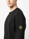 Wappen Patch Crew Neck Sweatshirt Black - STONE ISLAND - BALAAN 3