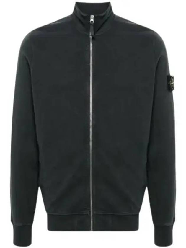 Cotton Zip-Up Jacket Dark Grey - STONE ISLAND - BALAAN 2