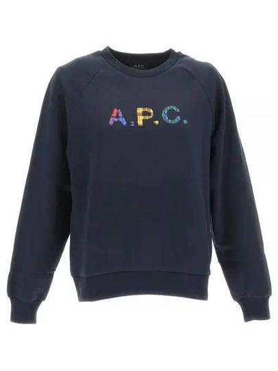 Logo Patch Crewneck Sweatshirt Navy - A.P.C. - BALAAN 2