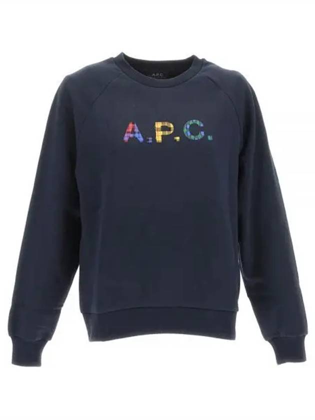 Logo Patch Crewneck Sweatshirt Navy - A.P.C. - BALAAN 2