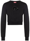 F Slimmy Cutout Logo Crop Sweatshirt Black - DIESEL - BALAAN 3