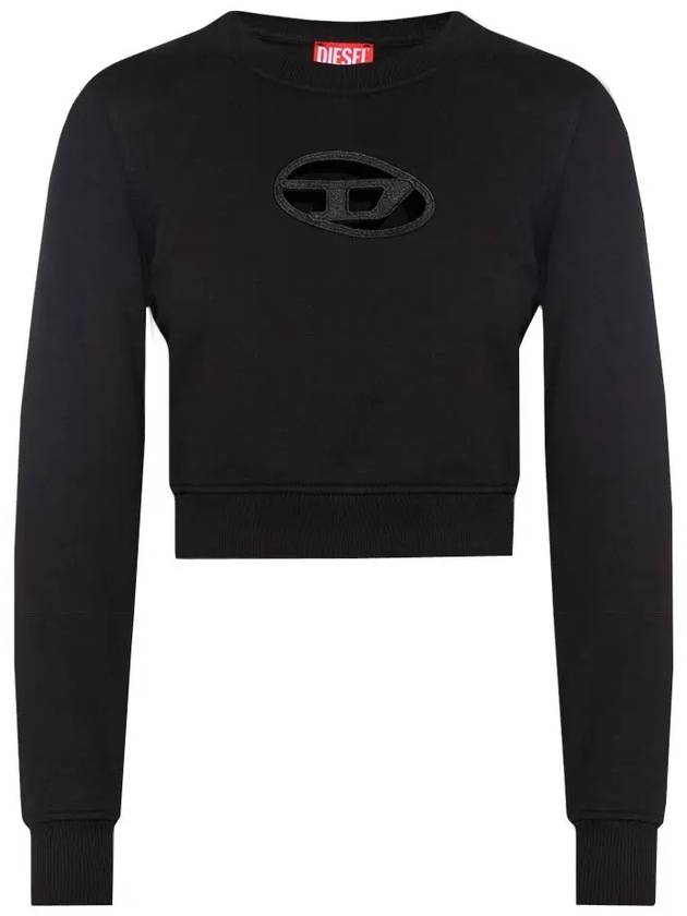 F Slimmy Cutout Logo Crop Sweatshirt Black - DIESEL - BALAAN 3