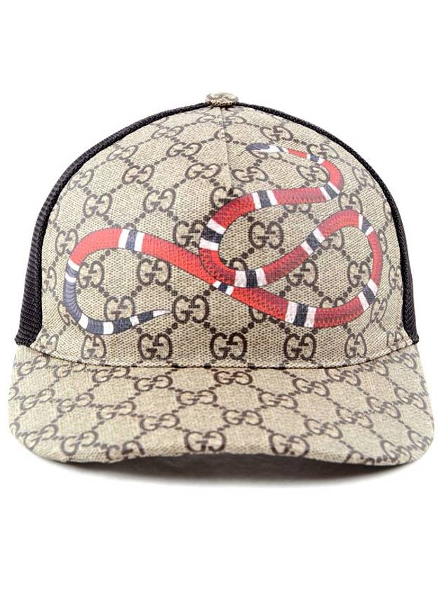 GG Supreme Kingsnake Print Ball Cap Beige - GUCCI - BALAAN 3