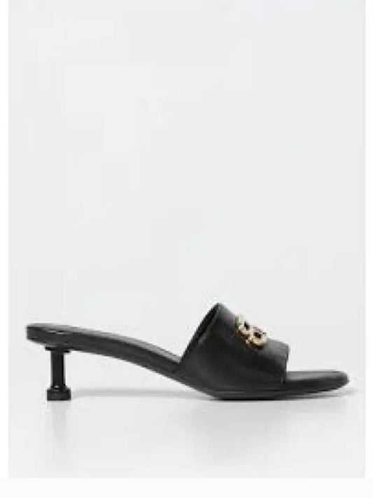 Crocodile Print Leather Groupie Sandal Heels Black - BALENCIAGA - BALAAN 2