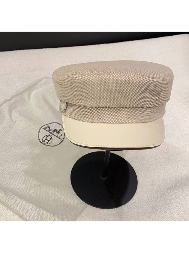 Hermes Hat Deauville Plain Air Cap Calfskin Cotton Beige - CHANEL - BALAAN 2