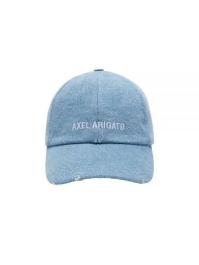 Hat X2240002 LIGHT BLUE WASH Block Distressed Cap - AXEL ARIGATO - BALAAN 2