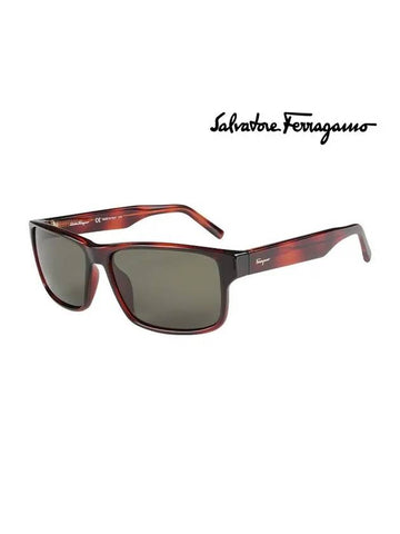 Acetate Rectangle Sunglasses Tortoise - SALVATORE FERRAGAMO - BALAAN 1