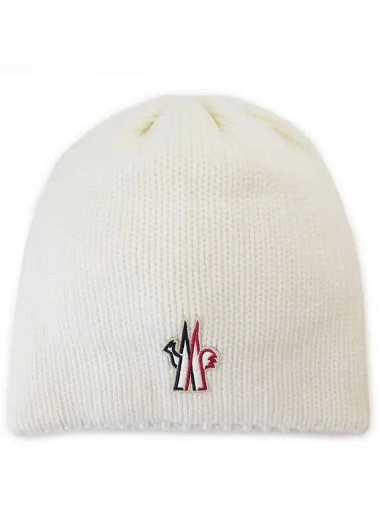 3B00010 M1131 030 Grenoble logo patch wool beanie - MONCLER - BALAAN 1