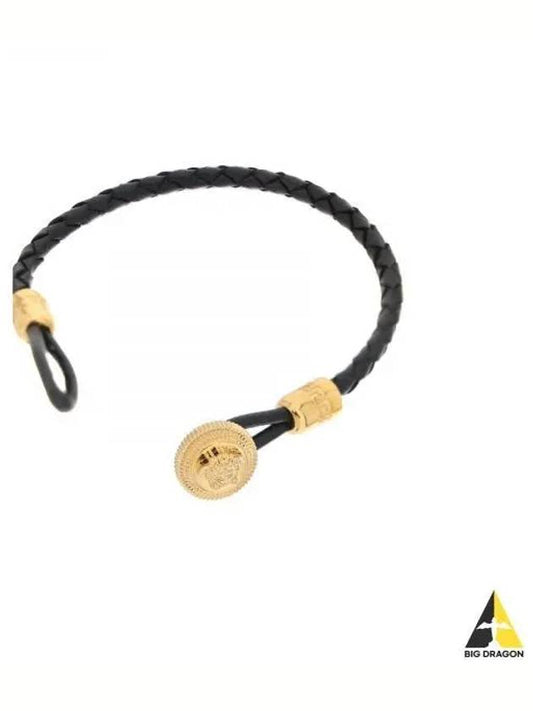 Medusa Biggie Leather Bracelet Black - VERSACE - BALAAN 2