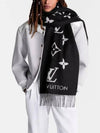 Reykjavik Monogram Cashmere Scarf Black - LOUIS VUITTON - BALAAN 3