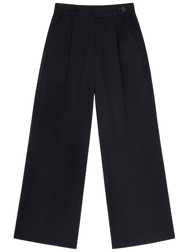 Ramus Studio Denzel Wool Belted Point Pintuck High Waist Wide Slacks Black - RAMUSTUDIO - BALAAN 1