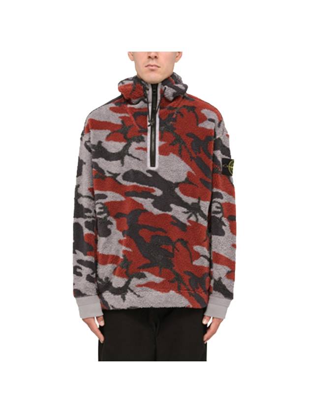 Heritage Camo Fleece Hoodie Camo Red - STONE ISLAND - BALAAN 1