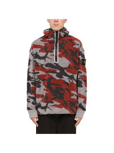 Heritage Camo Fleece Hoodie Camo Red - STONE ISLAND - BALAAN 1