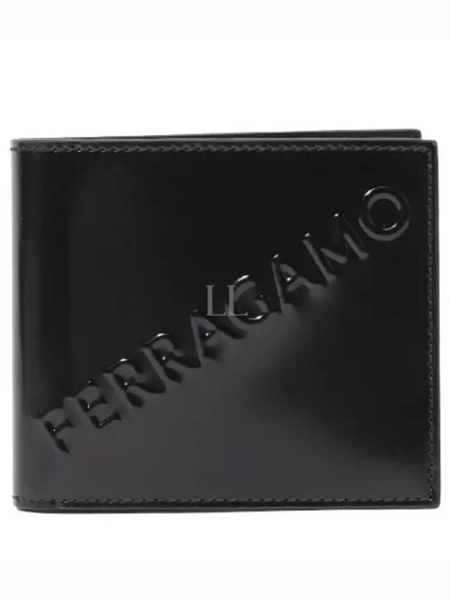 Logo Leather Half Wallet Black - SALVATORE FERRAGAMO - BALAAN 2