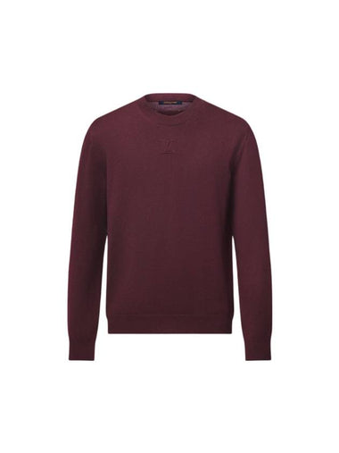 Embossed Cashmere Crew Neck Knit Top Red - LOUIS VUITTON - BALAAN 1