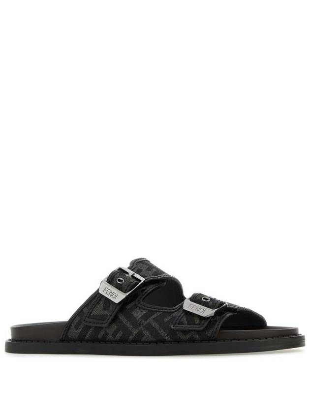 Men's Peel Jacquard Fabric Sandals Black - FENDI - BALAAN 3