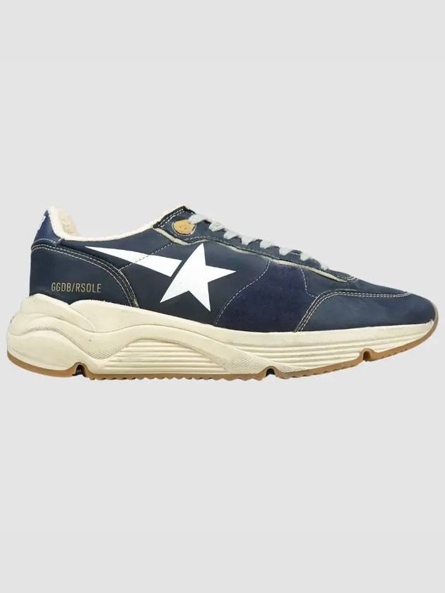 White Star Print Nylon Low Top Sneakers Dark Blue - GOLDEN GOOSE - BALAAN 3