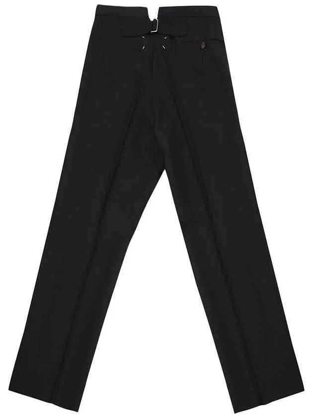 Men's Back Stitch Wool Pleated Straight Pants Black - MAISON MARGIELA - BALAAN 3