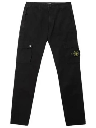 Men's Wappen Patch Cargo Track Pants Black - STONE ISLAND - BALAAN 2