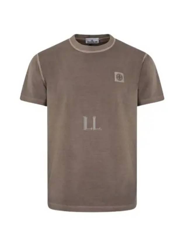 Organic Cotton Short Sleeve T-Shirt Beige - STONE ISLAND - BALAAN 2