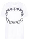 Women's Oak Leaf Crest Oversized Cotton Short Sleeve T-Shirt White - BURBERRY - BALAAN 1