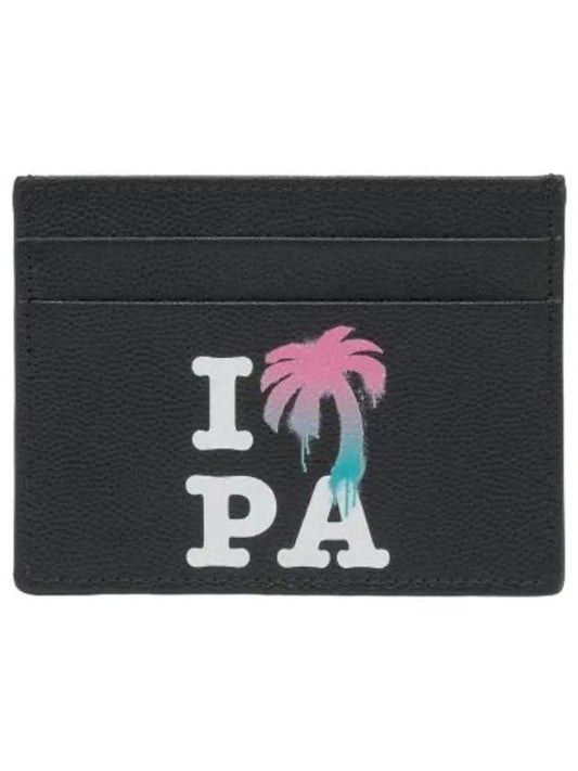 I Love Far Card Holder Black Multicolor Wallet - PALM ANGELS - BALAAN 1