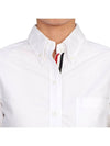 Button Down Cotton Oxford Long Sleeve Shirt White - THOM BROWNE - BALAAN 9