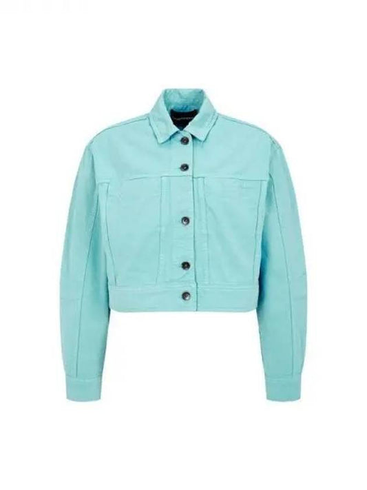 Women s Cropped Linen Cotton Jacket Mint 271683 - EMPORIO ARMANI - BALAAN 1