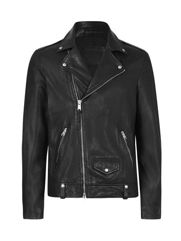 Milo Biker Leather Jacket Black - ALLSAINTS - BALAAN.