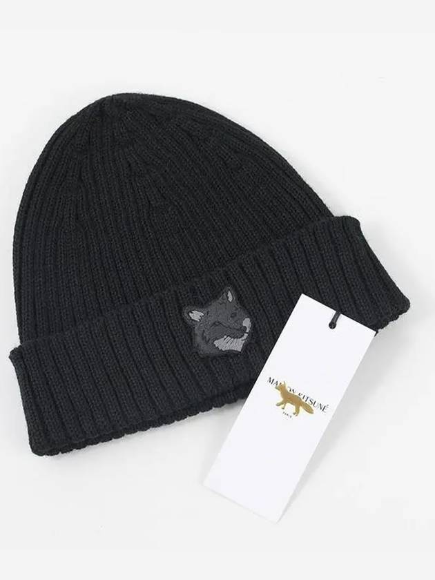 Wool Fox Head Beanie Black - MAISON KITSUNE - BALAAN 4