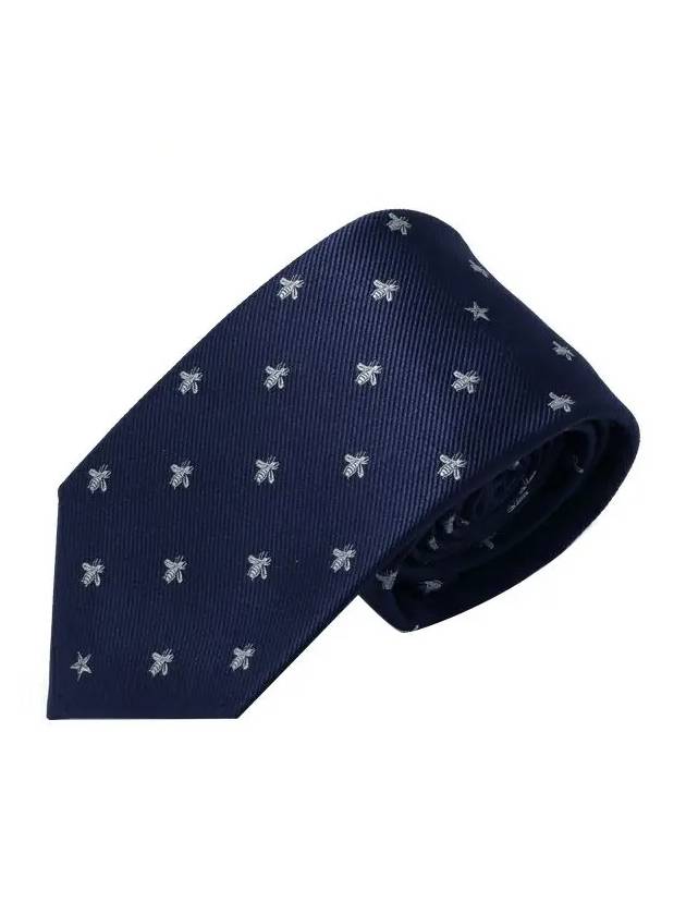 Bee Silk Tie Navy - GUCCI - BALAAN 3