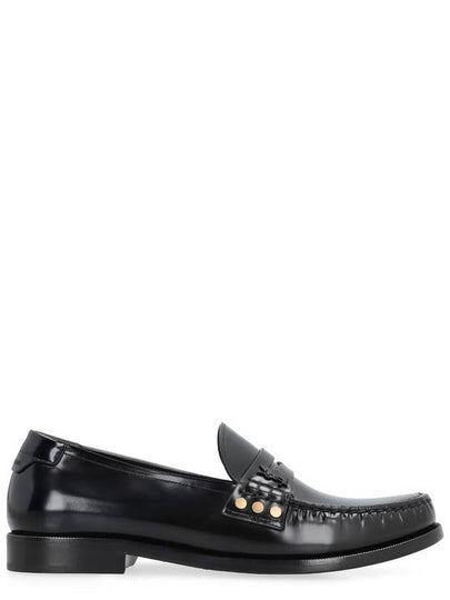 Monogram Penny Leather Loafer Black - SAINT LAURENT - BALAAN 2