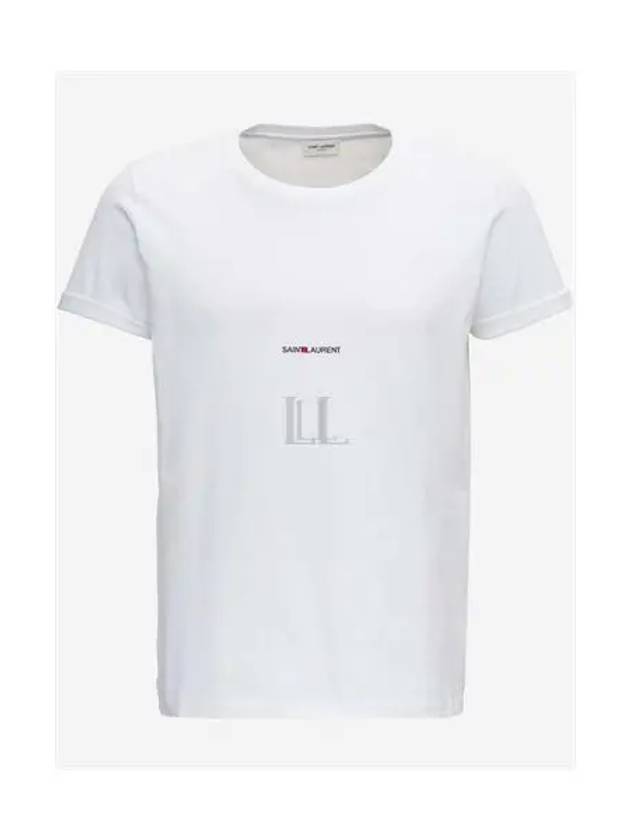 Men's Small Logo Short Sleeve T-Shirt White - SAINT LAURENT - BALAAN 2