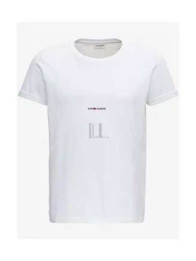 Men's Small Logo Short Sleeve T-Shirt White - SAINT LAURENT - BALAAN 2