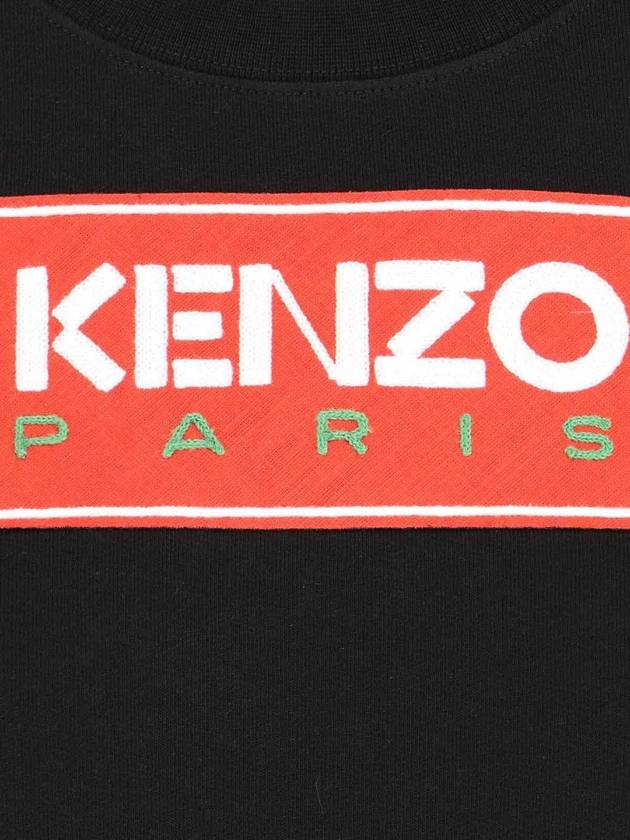 Women's Paris Logo Crew Neck Cotton Sweatshirt Black - KENZO - BALAAN 5