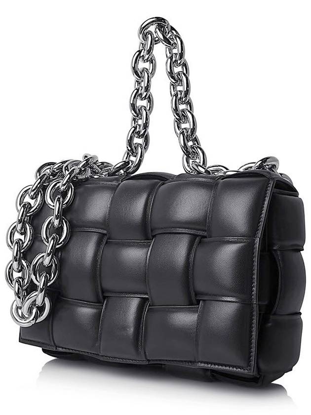 Cassette Lambskin Shoulder Bag Black - BOTTEGA VENETA - BALAAN 3