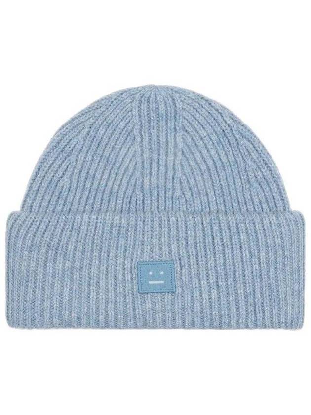 Small Face Logo Beanie Steel Blue - ACNE STUDIOS - BALAAN 1