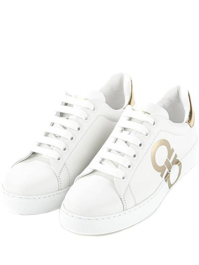 Gancini Low Top Sneakers White - SALVATORE FERRAGAMO - BALAAN 2