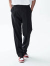 semi-wide one-tuck wool slacks black - INTERSECTION - BALAAN 1