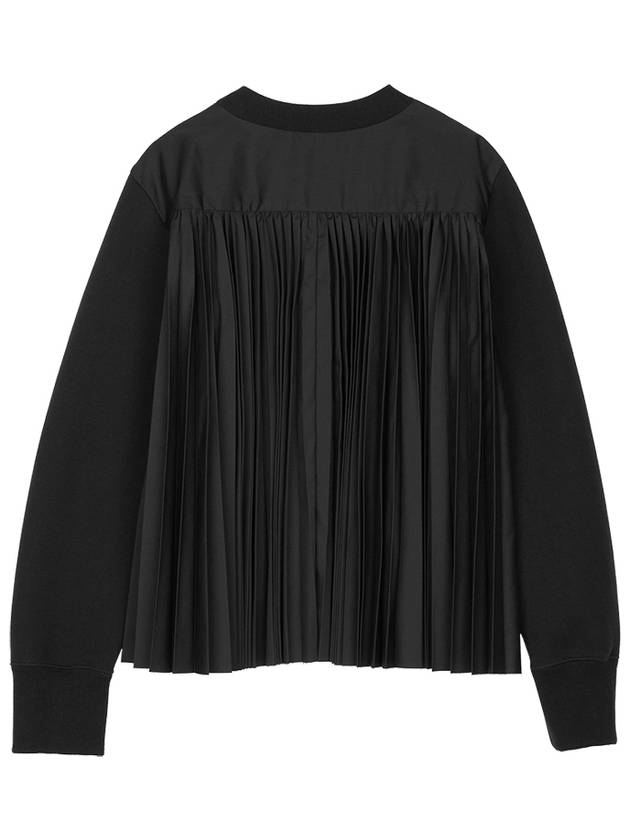 Crew Neck Pleated Hem Sweatshirt Black - SACAI - BALAAN 3