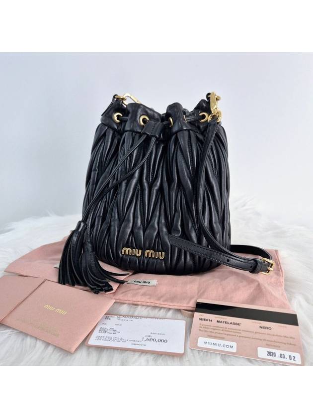 Matelasse leather bucket bag black - MIU MIU - BALAAN 4